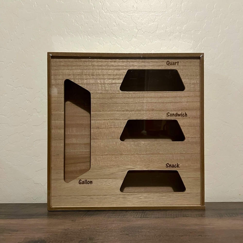 Target Bullseyes Playground Plastic Bag/Ziploc Wood Storage Organizer